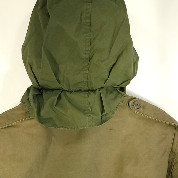 Vtg Military Cold Weather Field Coat Men's Med OG 107 Distressed Destroyed 80s - Picture 10 of 16